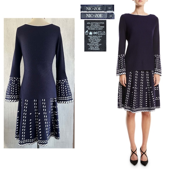 NIC+ZOE "Falling Star" Women S-M Sweater Top W/ Matching Twirl Skirt 2 piece Set - Picture 1 of 16